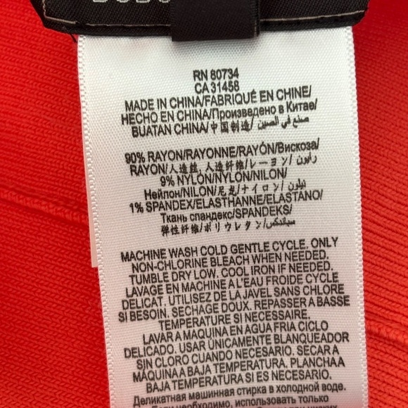 BCBGMaxazria Simone Stretch Bandage Skirt Medium Coral - Picture 10 of 11